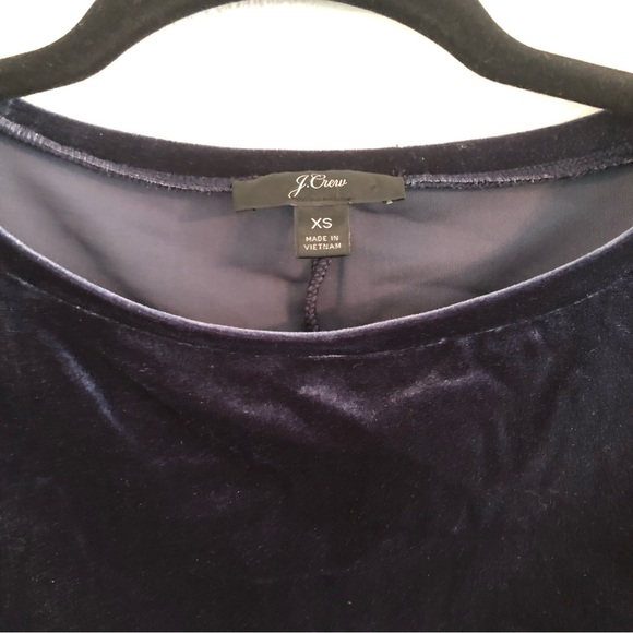 J. Crew Midnight Blue Velvet Like Long Sleeve Mini Dress - Picture 4 of 6